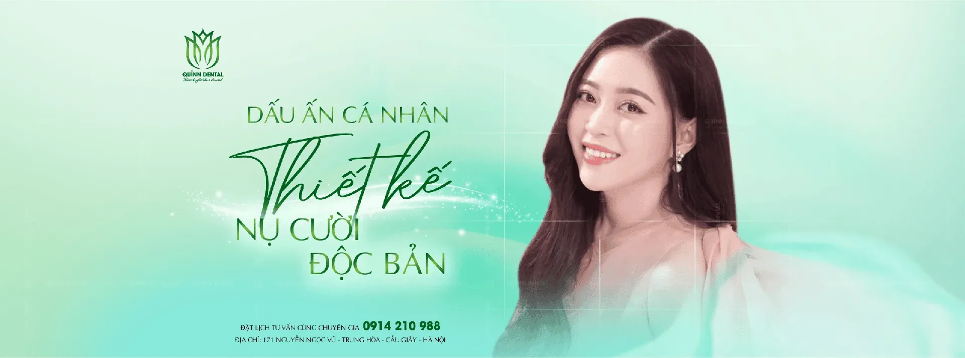 Banner Nha Khoa Quinn Dental - nụ cười tỏa sáng như kim cương